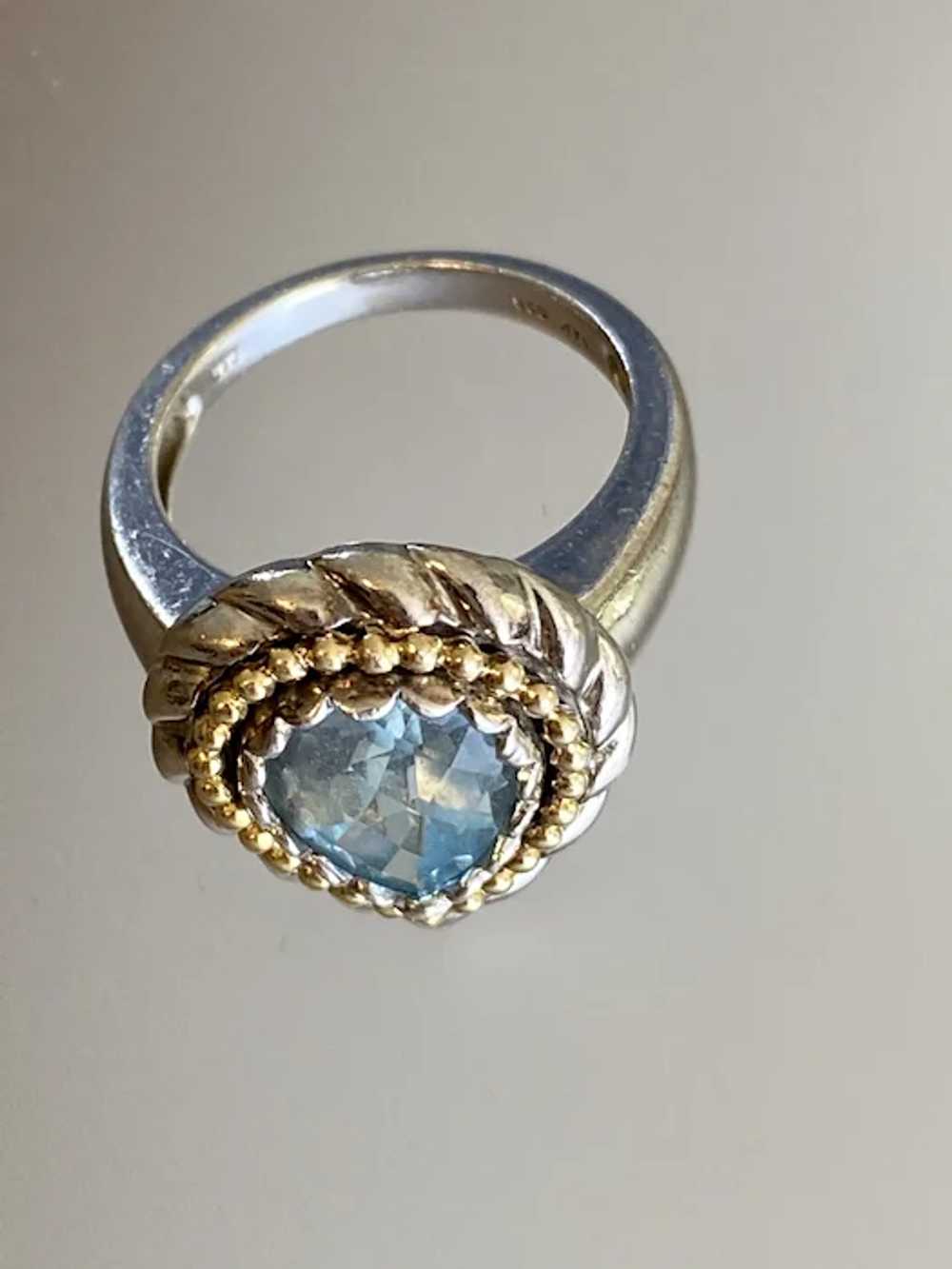 Sterling & 14K YG Blue Topaz. Ring - image 4