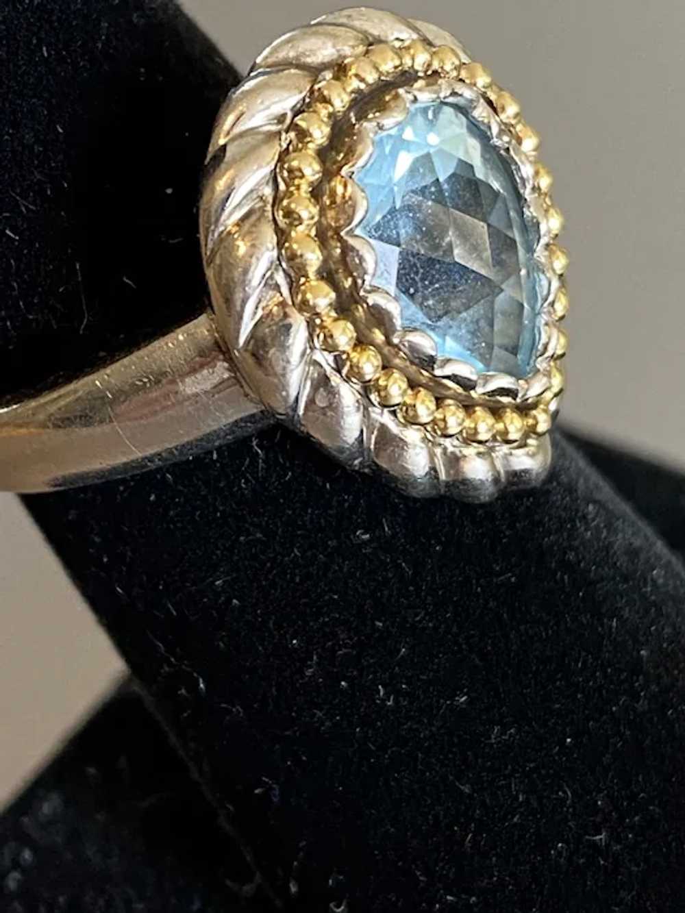 Sterling & 14K YG Blue Topaz. Ring - image 5