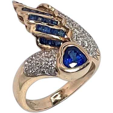 Blue Sapphire Diamond Ring Color Engagement Ring … - image 1
