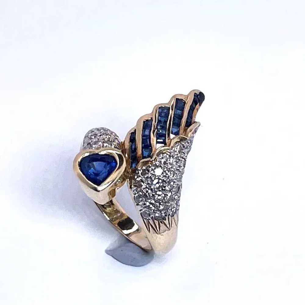 Blue Sapphire Diamond Ring Color Engagement Ring … - image 4