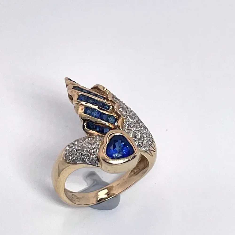 Blue Sapphire Diamond Ring Color Engagement Ring … - image 5
