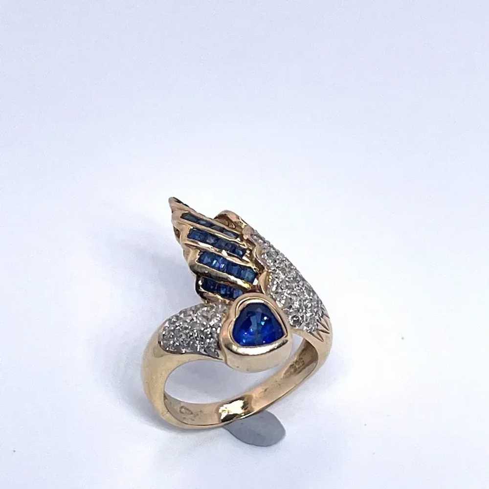Blue Sapphire Diamond Ring Color Engagement Ring … - image 8