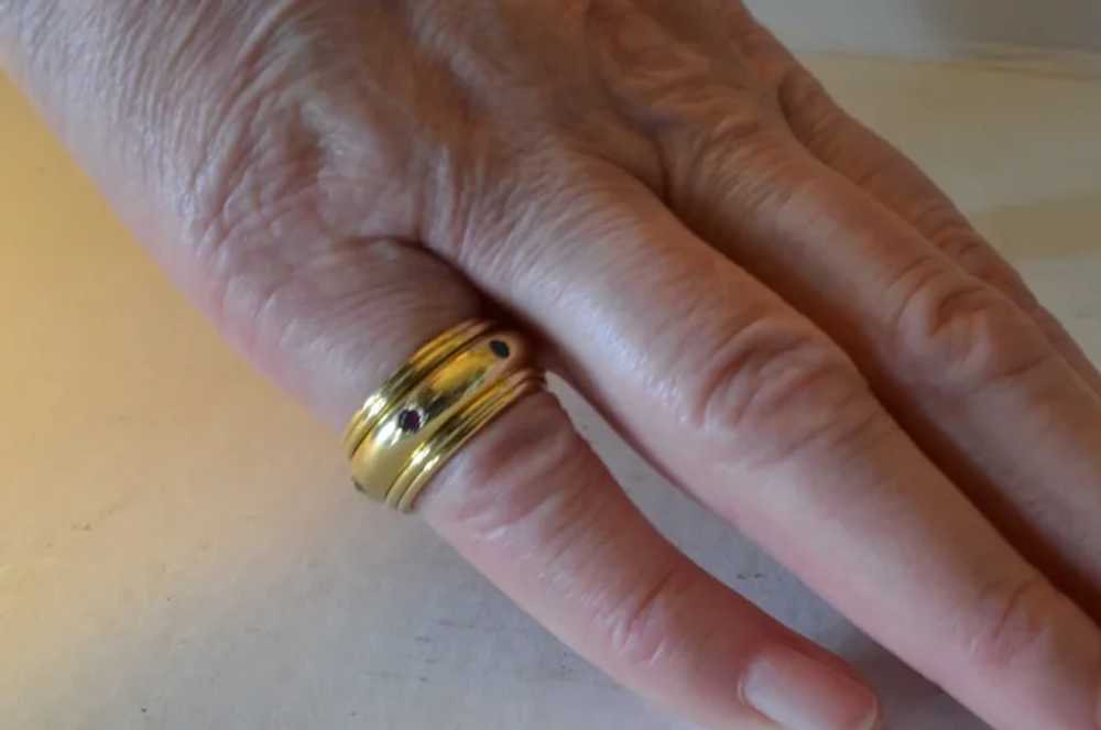 A vintage, 1980s, gold/gemstone  spinner ring. - image 10