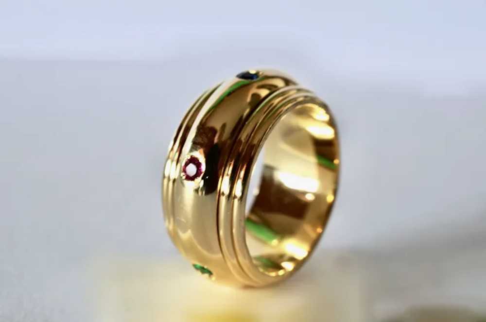 A vintage, 1980s, gold/gemstone  spinner ring. - image 11