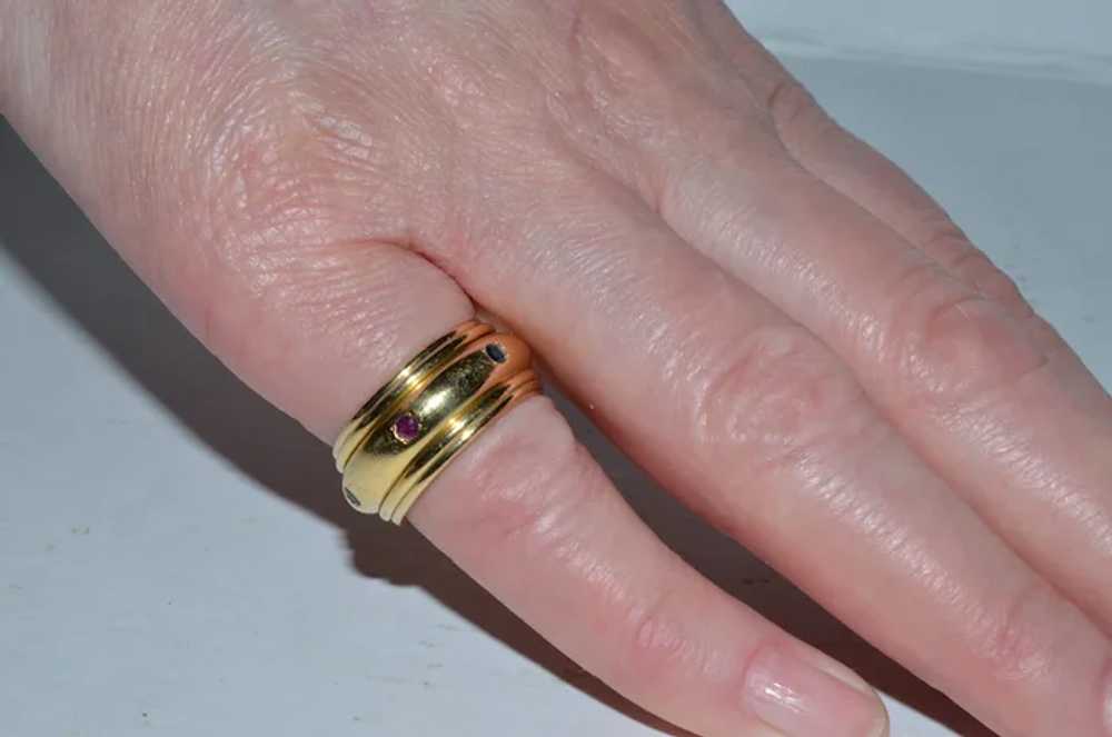 A vintage, 1980s, gold/gemstone  spinner ring. - image 12