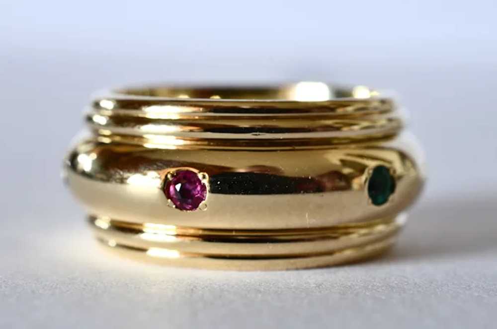 A vintage, 1980s, gold/gemstone  spinner ring. - image 3