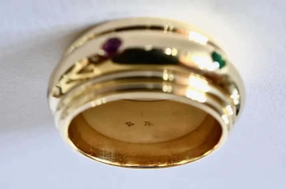A vintage, 1980s, gold/gemstone  spinner ring. - image 4
