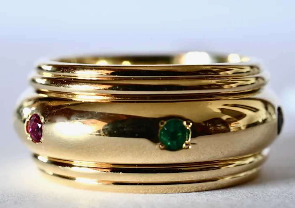 A vintage, 1980s, gold/gemstone  spinner ring. - image 5