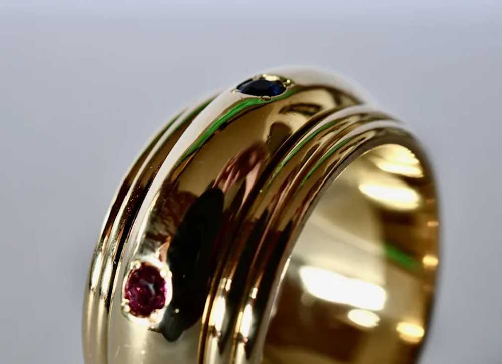 A vintage, 1980s, gold/gemstone  spinner ring. - image 7