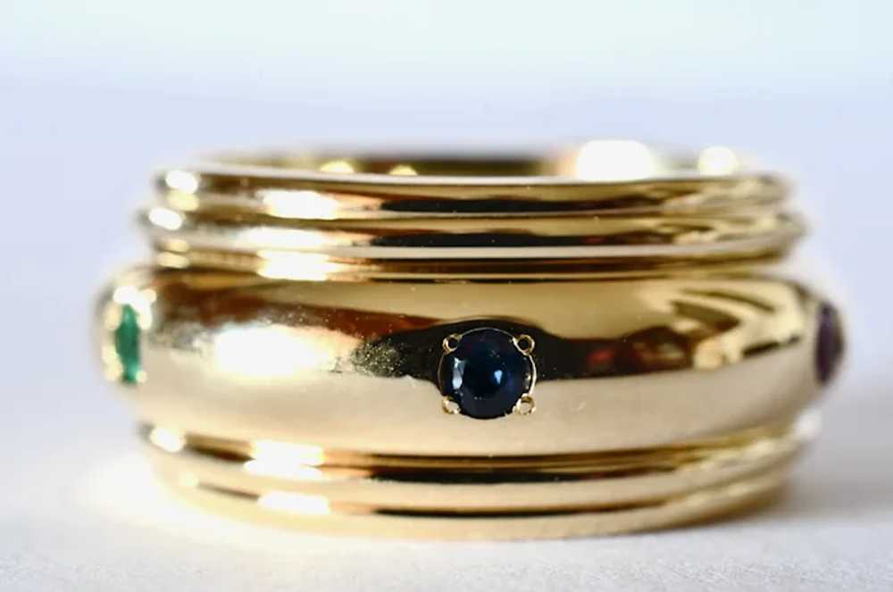 A vintage, 1980s, gold/gemstone  spinner ring. - image 8
