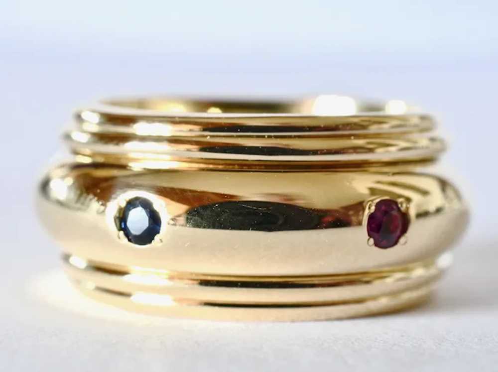 A vintage, 1980s, gold/gemstone  spinner ring. - image 9