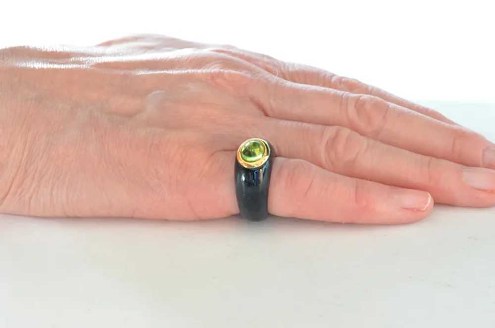 Vintage onyx/gold(  18k. ) /peridot ring. - image 7