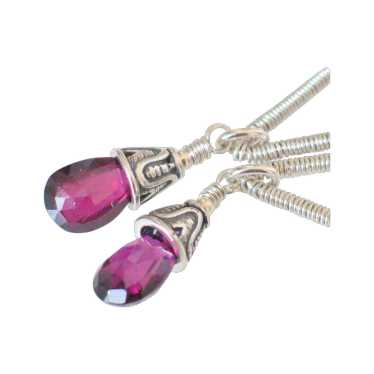 Gem Pink Rhodolite Garnet Geometric Earrings by P… - image 1