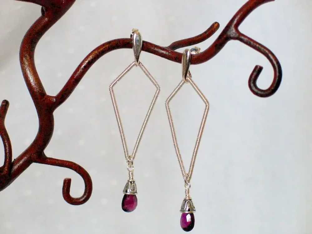 Gem Pink Rhodolite Garnet Geometric Earrings by P… - image 4