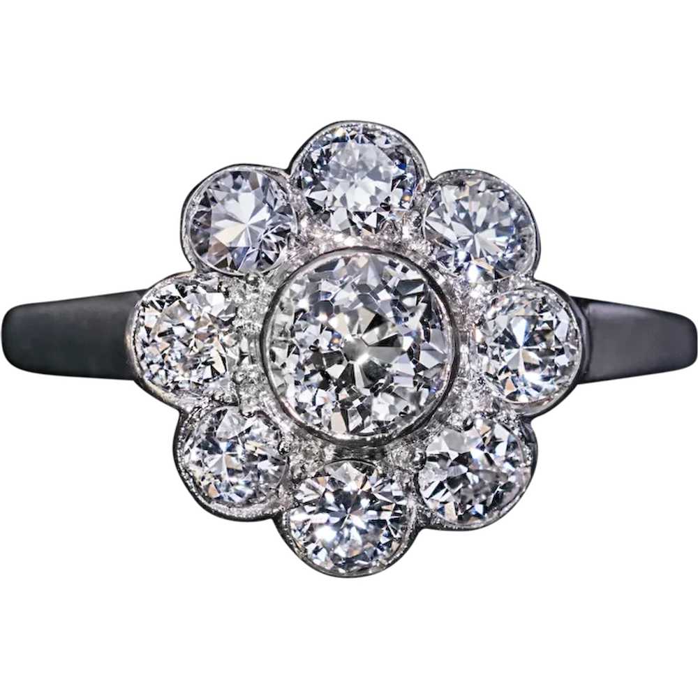 Vintage Diamond White Gold Engagement Ring - image 1