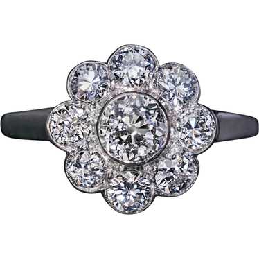 Vintage Diamond White Gold Engagement Ring - image 1