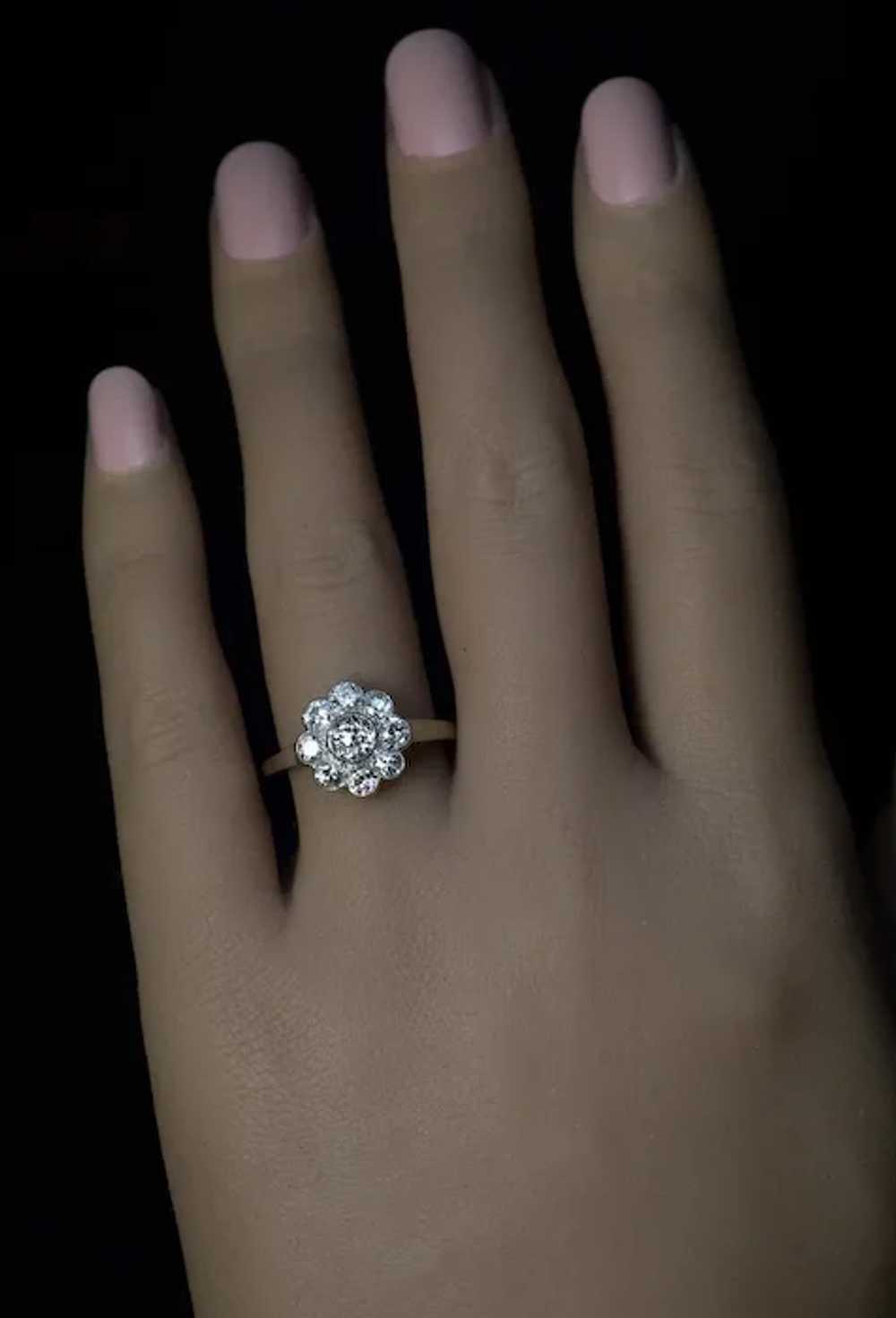 Vintage Diamond White Gold Engagement Ring - image 2