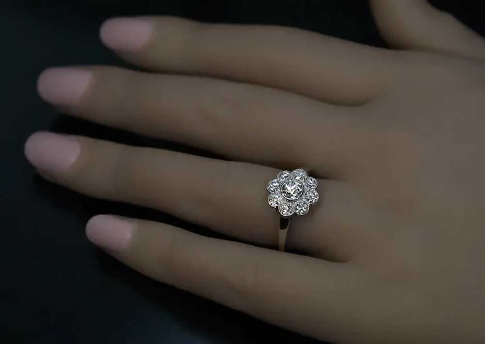 Vintage Diamond White Gold Engagement Ring - image 3