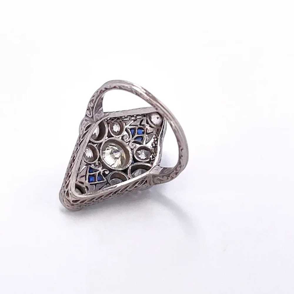 Edwardian Diamond Engagement Ring No Heat Blue Sa… - image 8