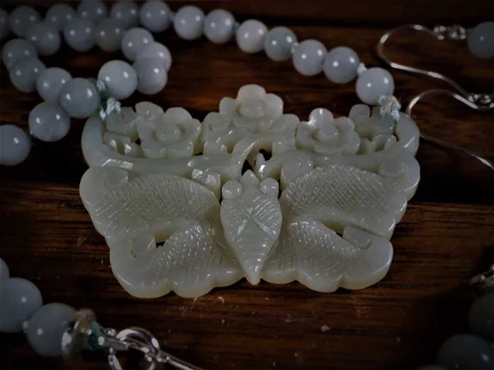 Certified Nephrite Jade, Moth Pendant, Natural Un… - image 4