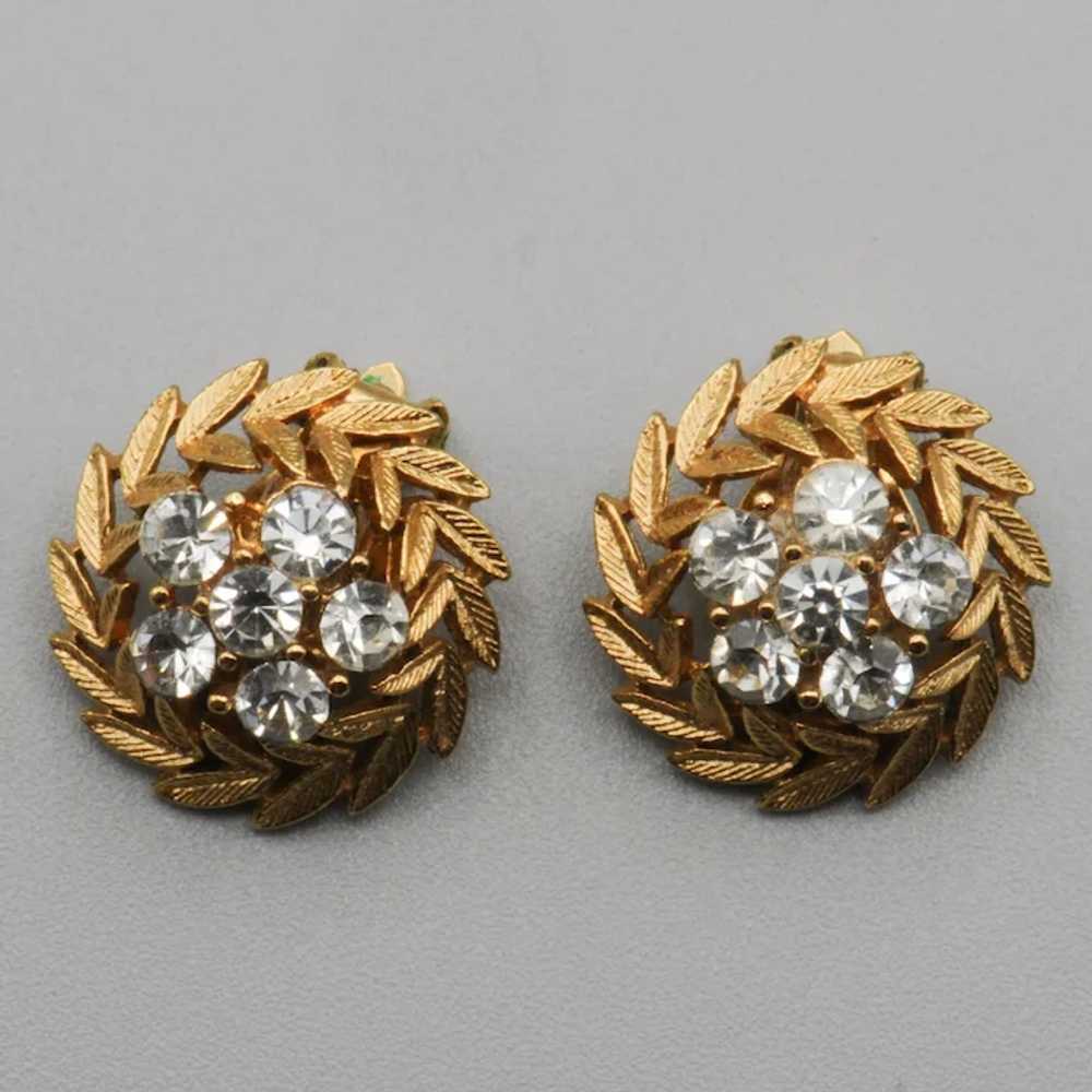 Lisner Domed Rhinestone Brooch and Clip Earrings … - image 3