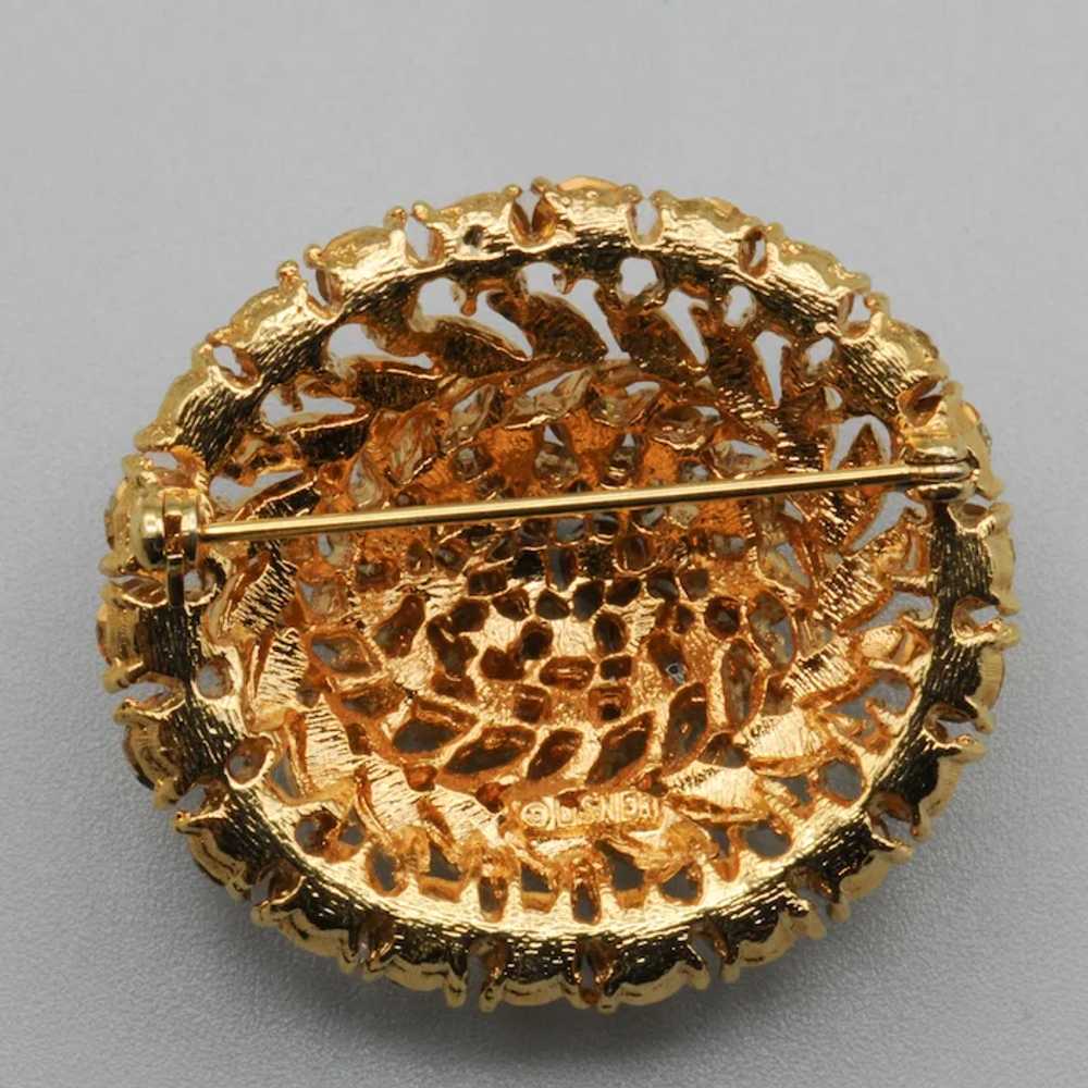 Lisner Domed Rhinestone Brooch and Clip Earrings … - image 4