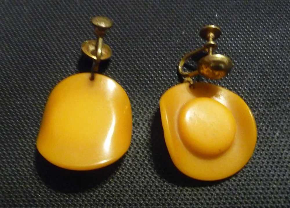 Vintage Bakelite Butterscotch Cowboy Hat Screw Ba… - image 2
