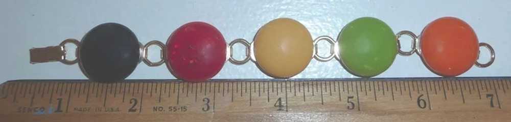 5 Colors Domed Dot Disk Bakelite Linked Bracelet - image 2