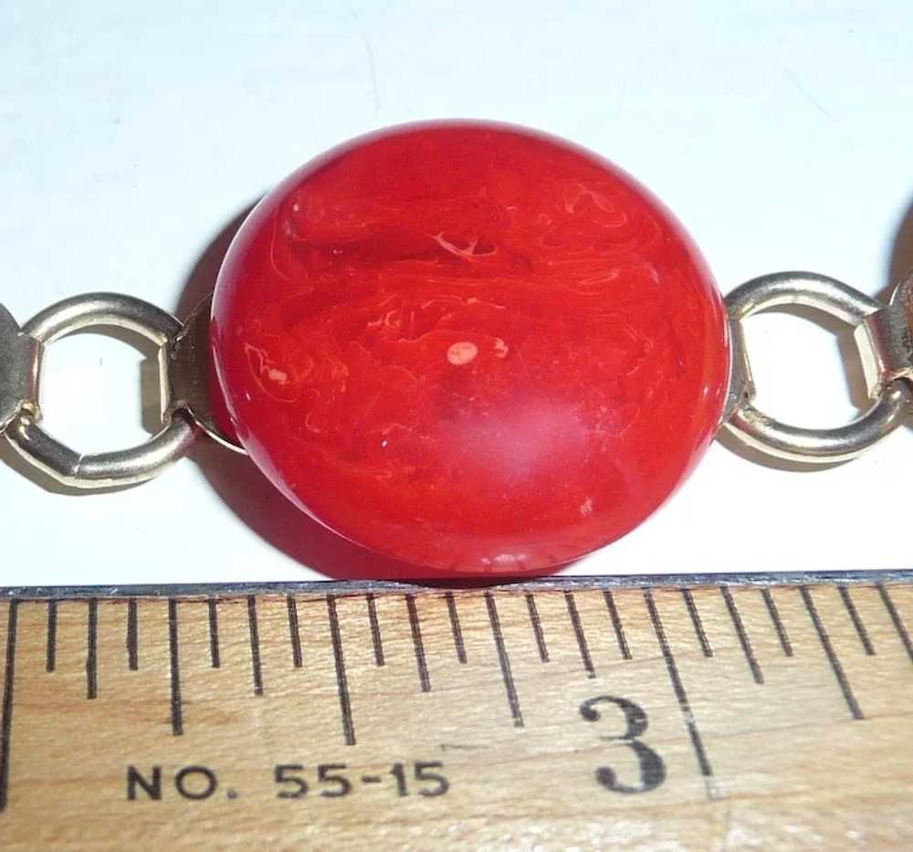 5 Colors Domed Dot Disk Bakelite Linked Bracelet - image 8