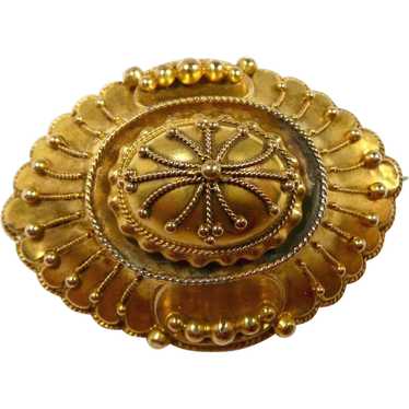 Arresting Archaeological Revival Navette Brooch c.