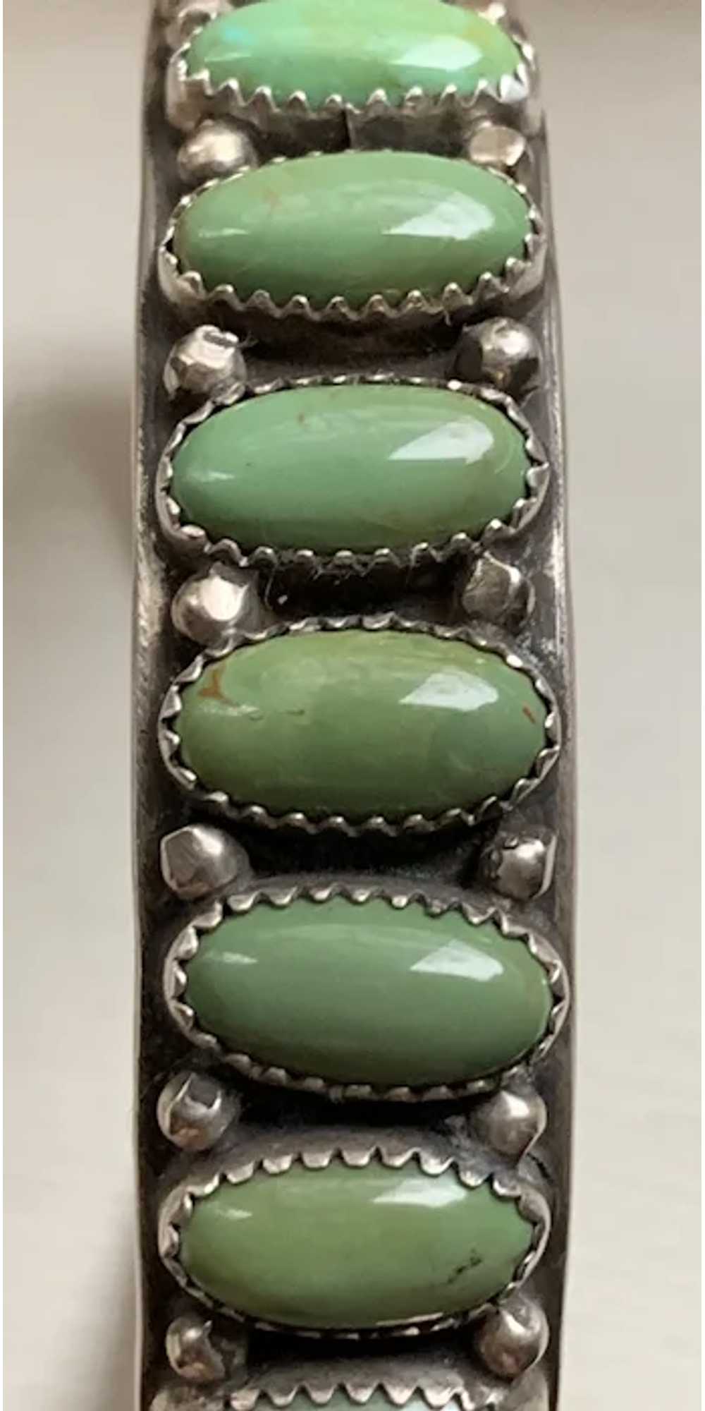 Wilbert Benally Navajo Green Turquoise Sterling B… - image 3