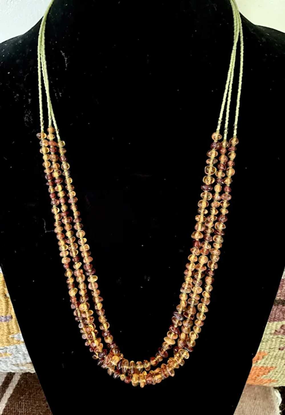 Artisan Tri-Strand Baltic Amber Necklace - image 2