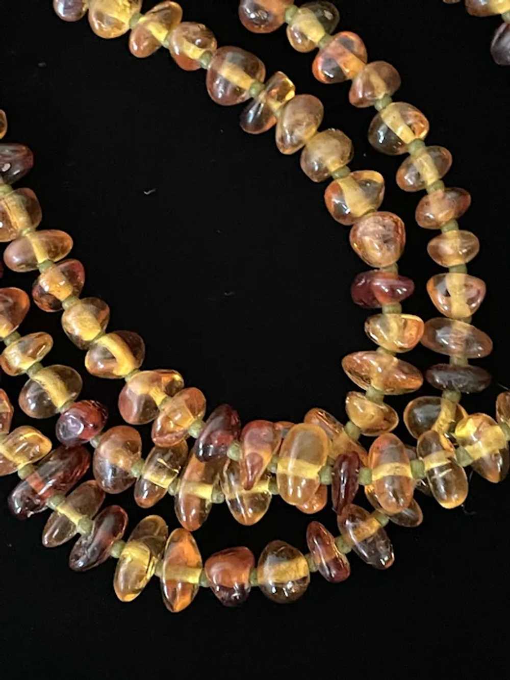 Artisan Tri-Strand Baltic Amber Necklace - image 5