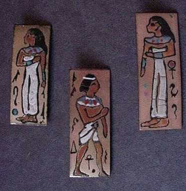 Egyptian Revival Enameled Pin Set