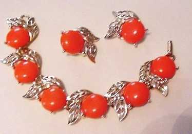 Bold Orange Bracelet and Earrings - image 1