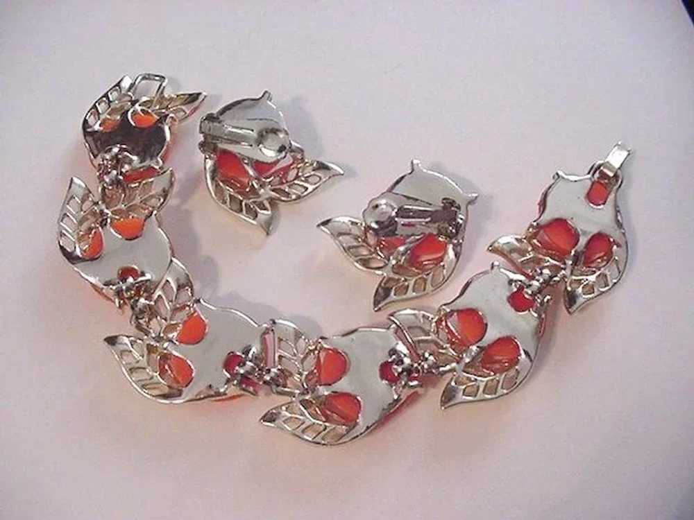 Bold Orange Bracelet and Earrings - image 3