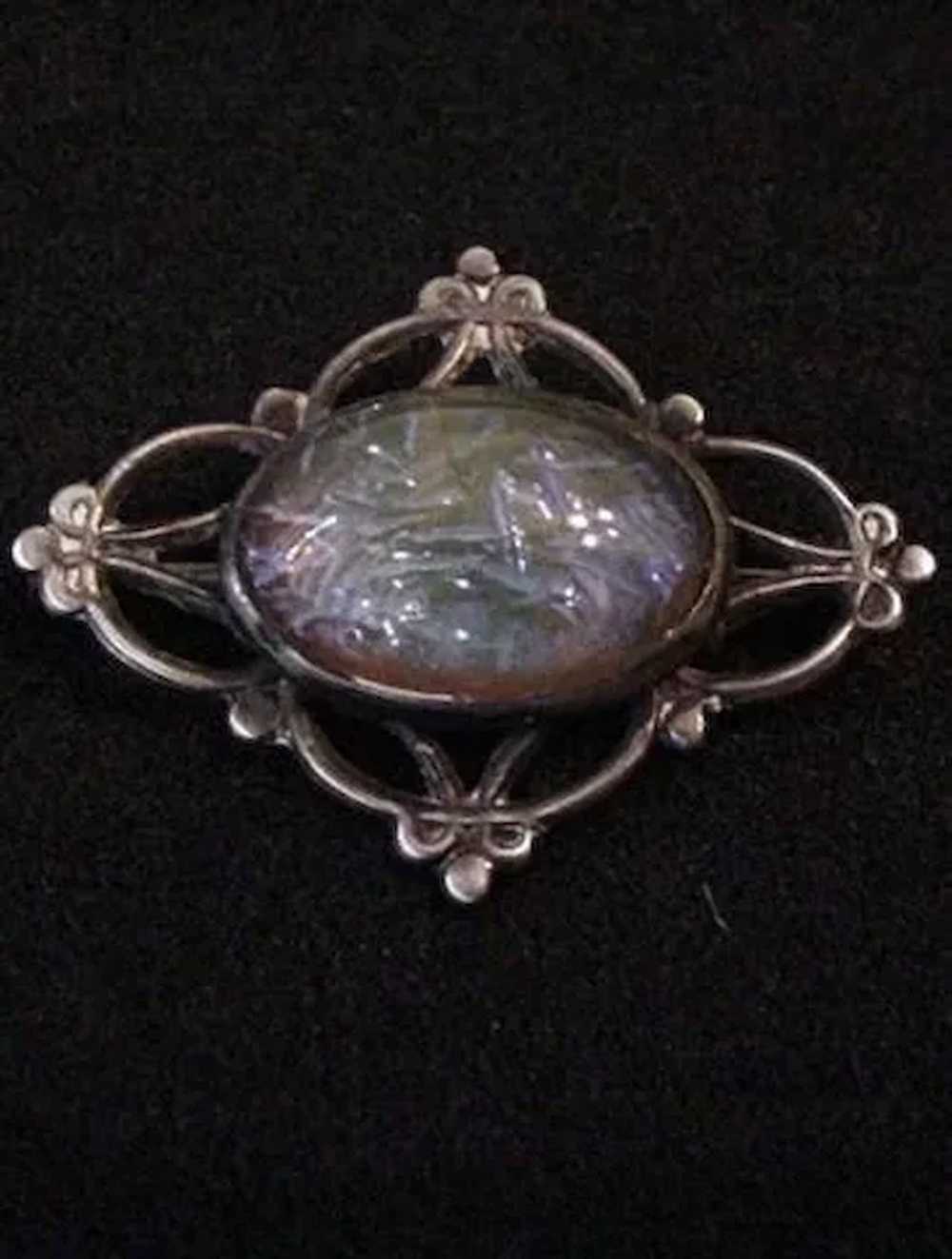 Antique Sterling Silver Dragons Breath Pin - image 2