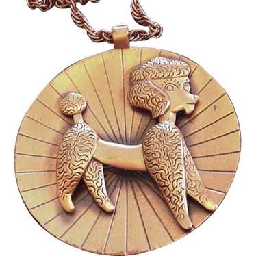 Large Copper Poodle Necklace - image 1