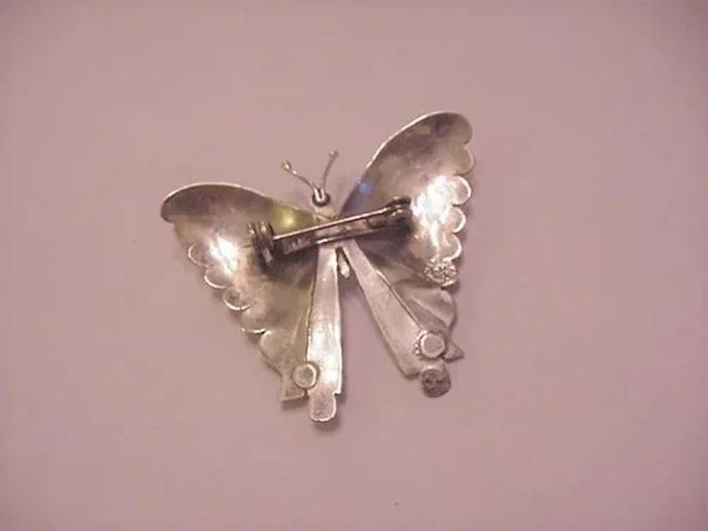 Sterling Silver Turquoise Butterfly Pin - image 2