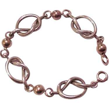 Sterling Silver Retro Modern Knots Bracelet - image 1