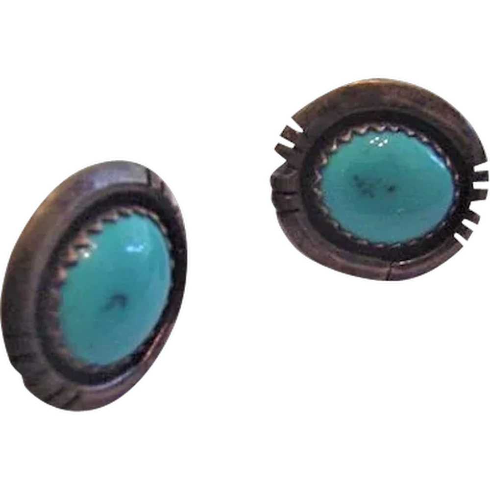 Turquoise and Sterling Silver Earrings - image 1