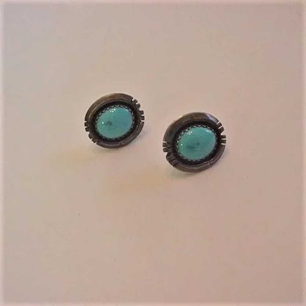 Turquoise and Sterling Silver Earrings - image 3