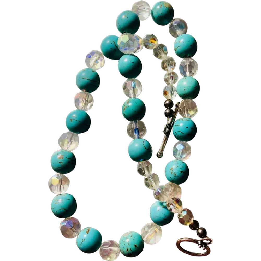 Necklace: Artisan OOAK: Sun desert beads: crystal… - image 1