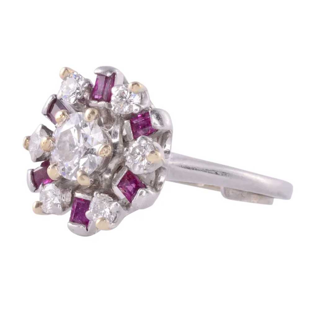 Diamond & Ruby Platinum Ring - image 2