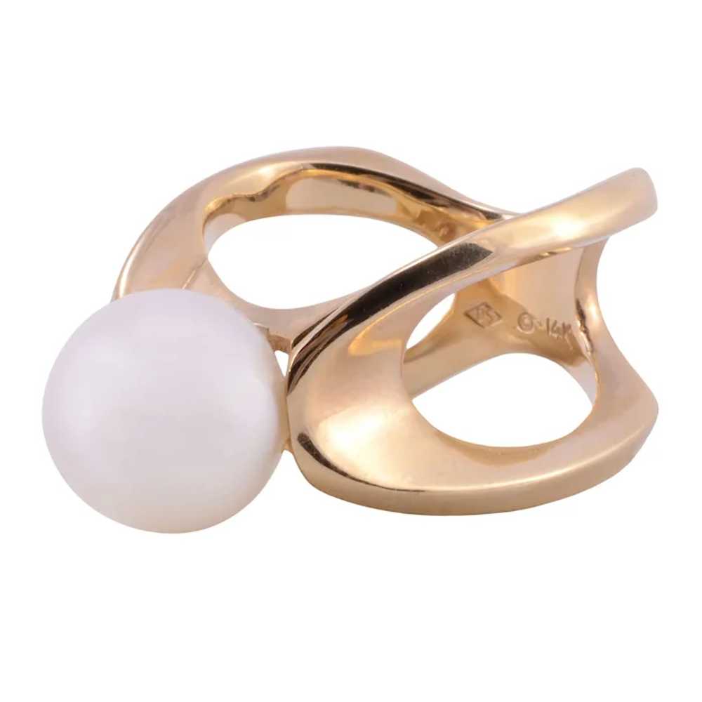 10.1mm South Seas Pearl Split Shank Ring - Size 6… - image 2