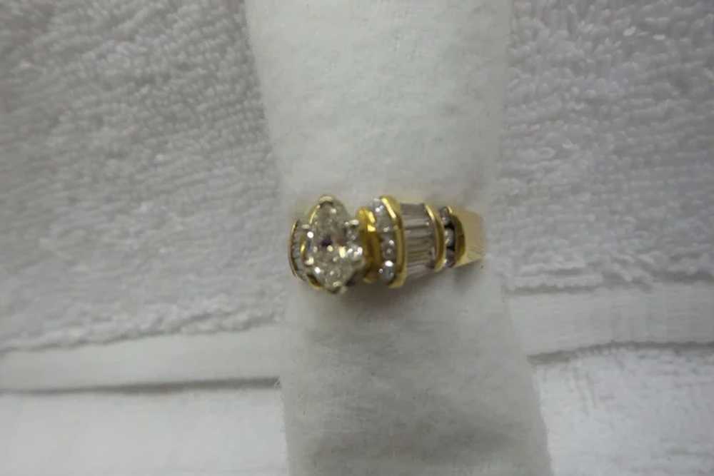 Lovely Estate Solid 14kt Natural Marquis Shape Di… - image 5