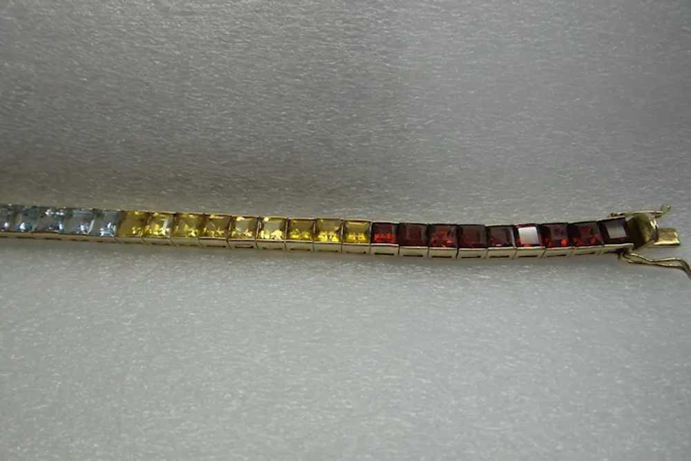 Estate 1960's Solid 14kt Natural Gemstones 'Rainb… - image 9