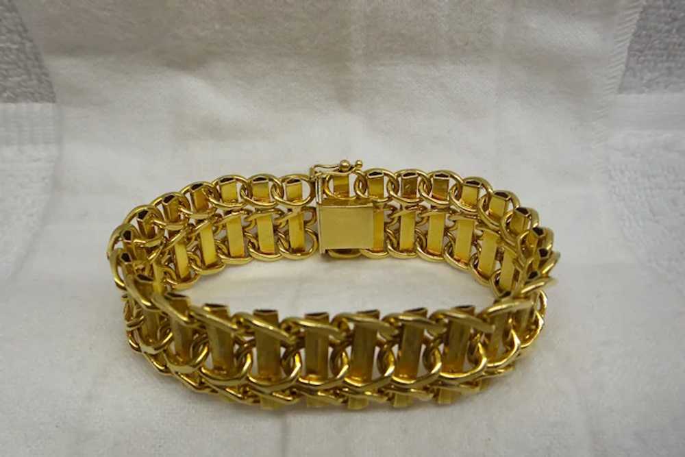 Super 1940's Original Retro Wide Solid 14kt Heavy… - image 11