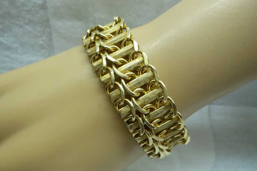 Super 1940's Original Retro Wide Solid 14kt Heavy… - image 4