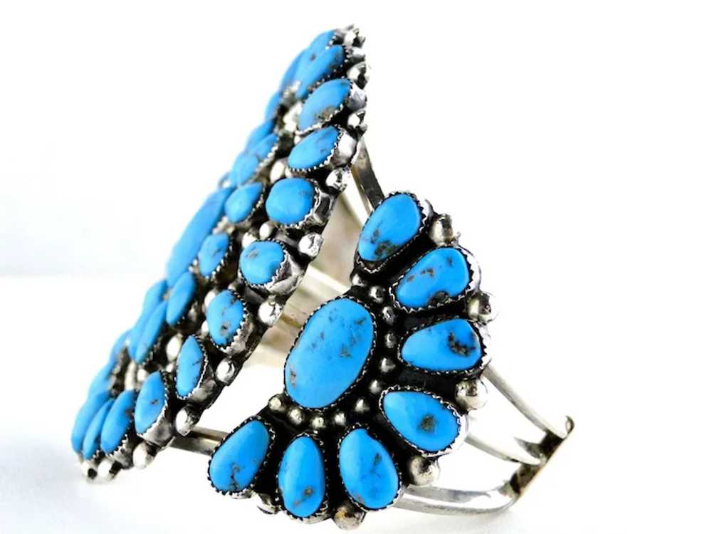 Vintage Native American Turquoise Silver Cluster … - image 6